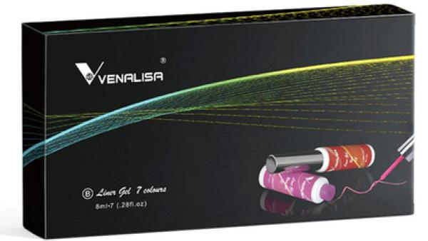 Venalisa Liner Gel Set B (08 Red, 09 Black, 10 Rose red, 13 Bright yellow, 12 Toro purple, 14 Dark green, 11 White)