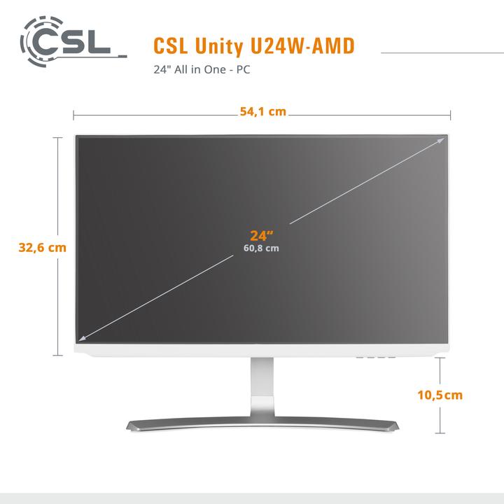Immagine prodotto CSL PC All-in-One Unity U24W-AMD / 5700G / 2000 GB / 32 GB / Windows 11 Home (AMD Ryzen 7 5700G, 32 GB, 2000 GB, AMD Radeon Graphics)