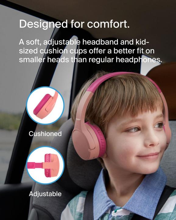 Immagine prodotto Belkin Soundform mini on-ear per bambini BT USB-C pi. AUD002btPKV3