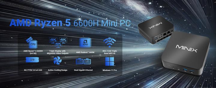Actual product image Minix NR660 (AMD Ryzen 5 6600H, 16 GB, 512 GB)