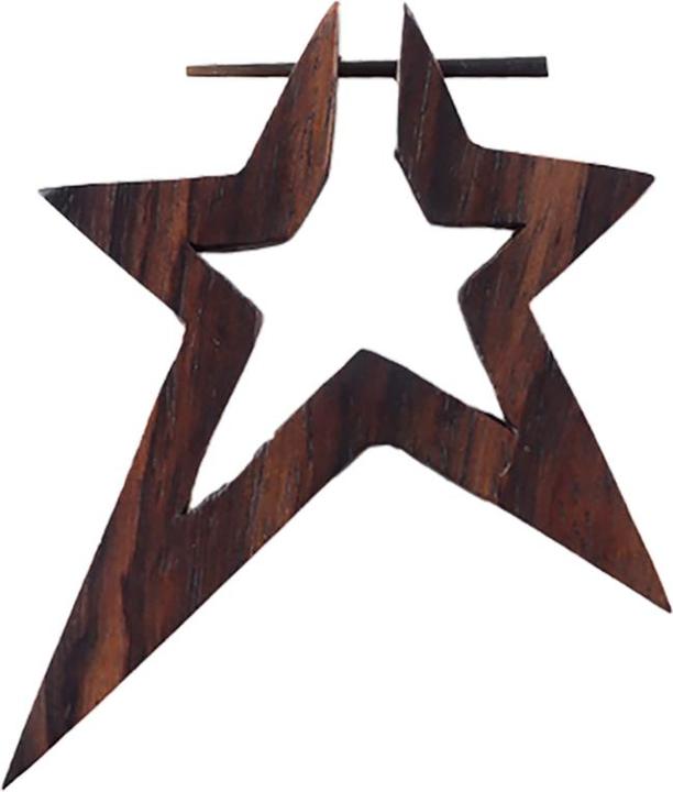 Produktbild Star Piercing Ohrring langer Stern aus Sonoholz (ohne Messing, Organisch)