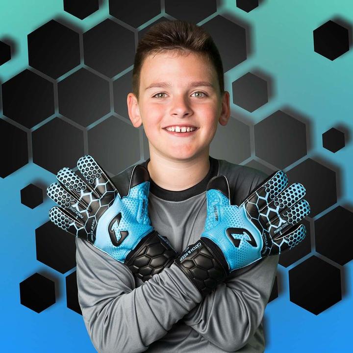 Produktbild Catch & Keep Fussballhandschuhe Kralle Junior Pro 3.0 Gr. 5 Blau Torwart Keeper Goalie Handschuhe (5)