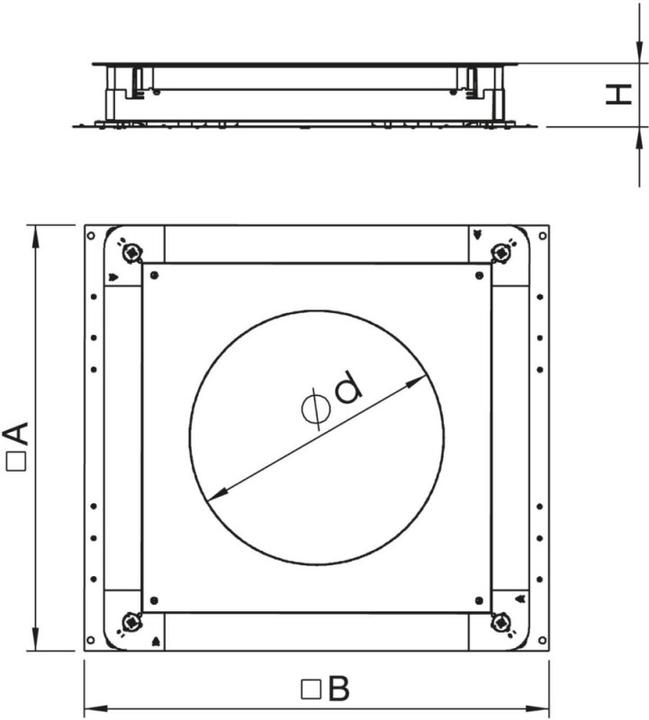 Produktbild OBO Bettermann OBO UGD350-3R4 Unterflur-GerÃ¤tedose 350-3 fÃ¼r GESR4 510x467x