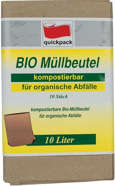 Actual product image Quickpack Organic waste paper bag 10 l, 10 pieces 20 x 17 x 36 cm (10 x, 10 l)