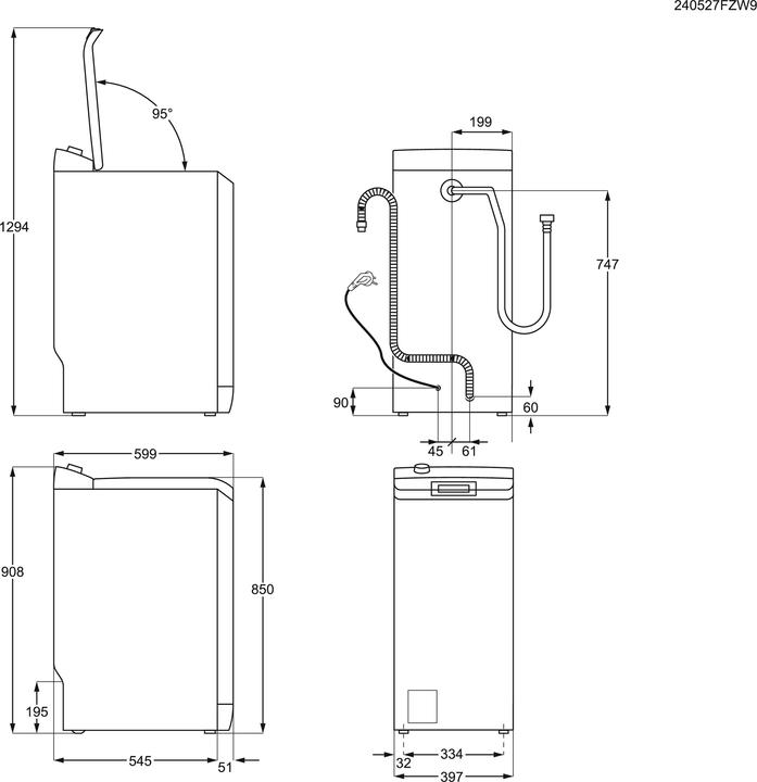 Valeurs nutritives et ingrédients Electrolux WASL5T500 (6 kg, Arrière, Fiche CH)