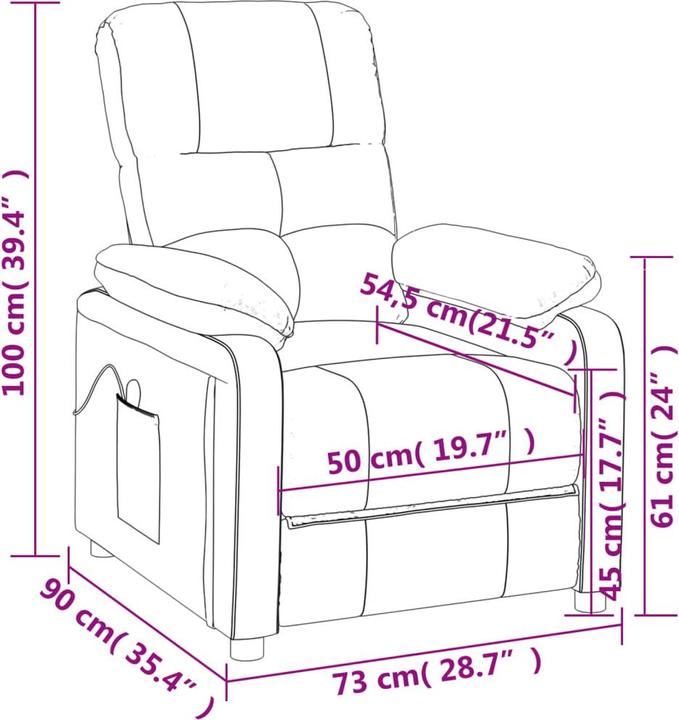 Immagine prodotto VidaXL Poltrona massaggiante Poltrona TV Poltrona relax Poltrona reclinabile Tessuto nero