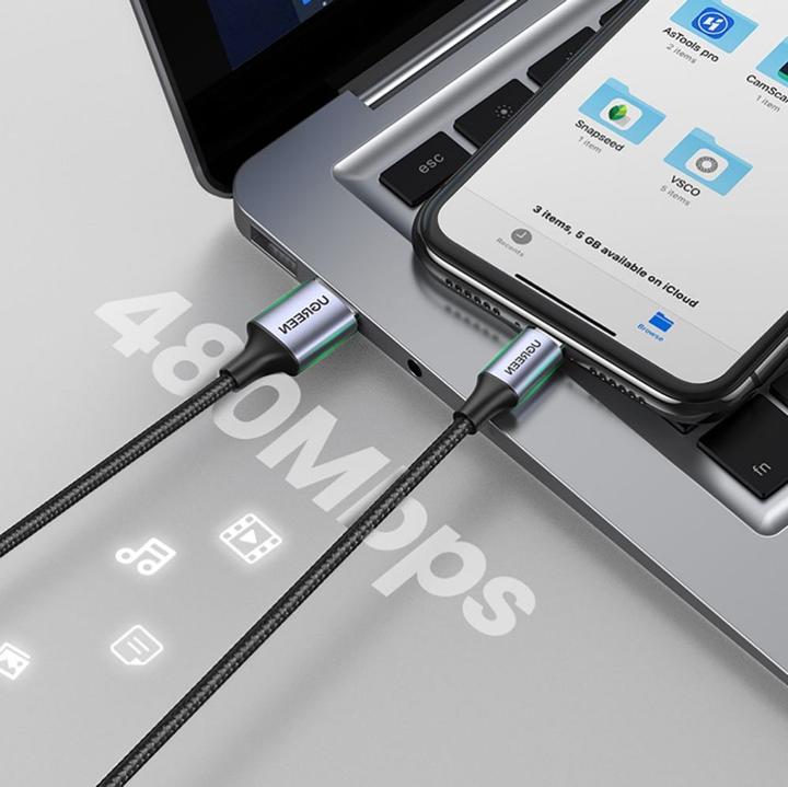 Produktbild Ugreen Lightning USB Nylon Alu MFi (2 m, USB 2.0)