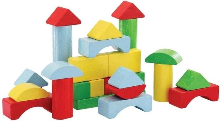 Actual product image Spielmaus PlayMouse wooden building blocks in drum
