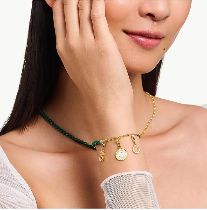 Produktbild Thomas Sabo Member Charm weisser Charmista Coin vergoldet (Emaille, 925er Silber)