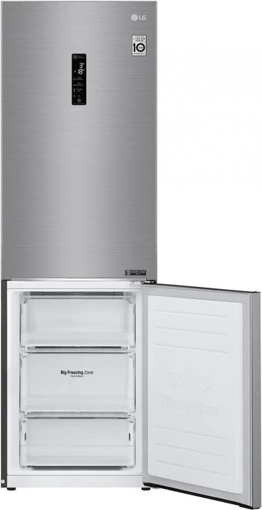 Actual product image LG GBB61PZGFN Front: Steel, height 186 cm (341 l)