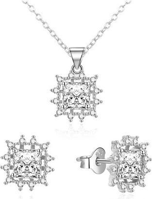 Produktbild Agato Charming Silver Zirconia Jewelry Set AGSET363R-W (Necklace. Pendant. Earrings)