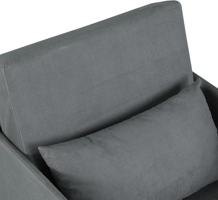 Produktbild Swisshandel24 Schlafsofa Sofabett Einzelsofa Waschbarer Bezug 2 Seitentaschen Kissen Metall Grau 70 x 76 x 77 cm