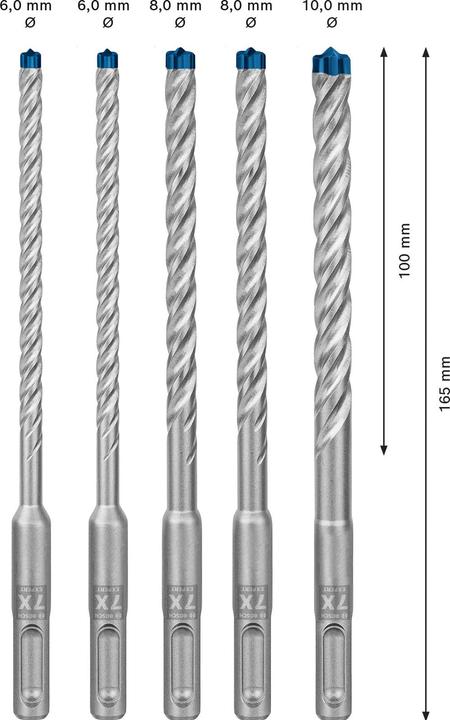 Image du produit Bosch Professional Zubehör EXPERT SDS plus-7X Set de forets marteau, 6/6/8/8/10 mm, 5 pcs. (6.0 mm, 10.0 mm, Ø 8.0 mm)