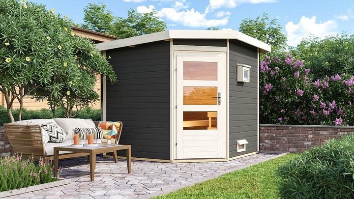 Immagine prodotto Karibu Casa della sauna Heikki ingresso ad angolo (9 KW Bio controllo esterno)