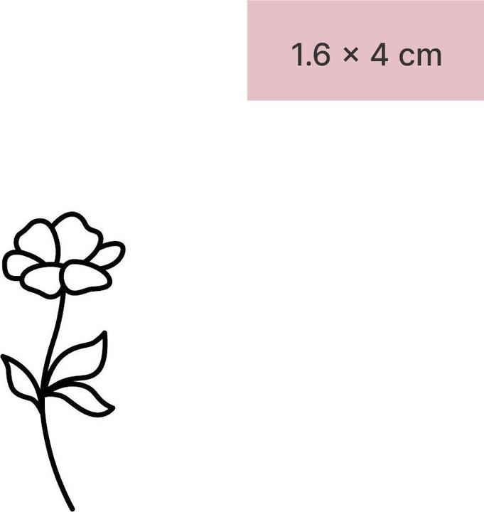 Actual product image minink Temporary tattoo - Flower with stem