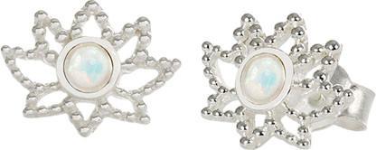 Produktbild Steinkult Perlenohrringe versilbert "Lotus Charme" (Süsswasserzuchtperle, Messing Sterling versilbert)