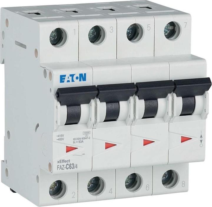 Actual product image Eaton MOE FAZ-C63/4 circuit breaker 4p 63A C-Char