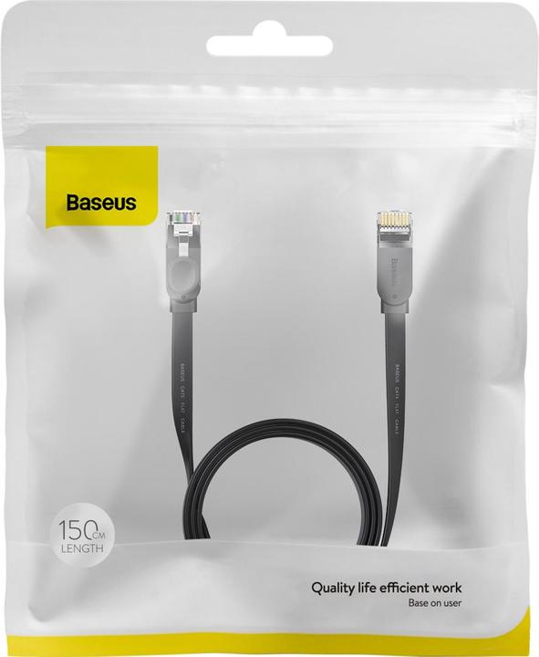 Immagine prodotto Baseus Alta velocità Sei tipi di cavo di rete RJ45 Gigabit (cavo piatto)15m Nero (UTP, CAT6, 15 m)