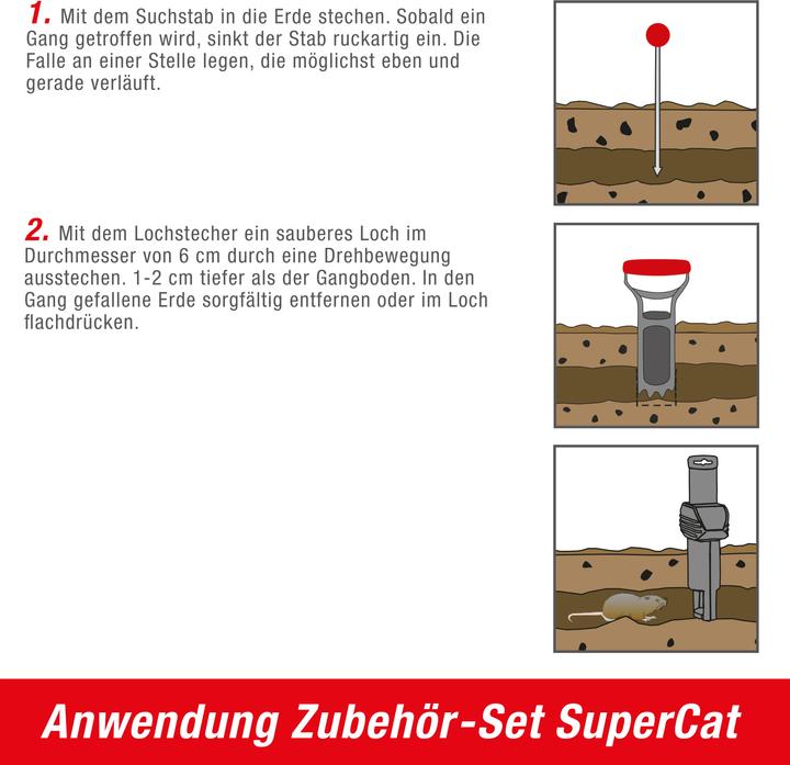 Produktbild Super Cat Zubehör-Set für Wühlmaus- und Maulwurf-Fallen