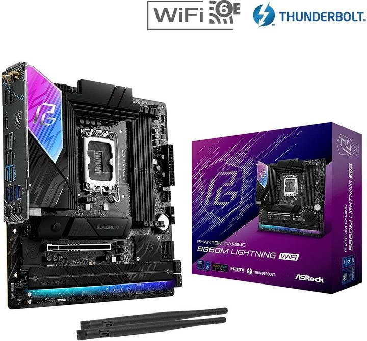AsRock B860M Lightning WiFi DDR5 Intel S retail (LGA 1851, Intel B860, mATX)