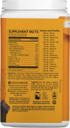 Actual product image Sunwarrior Protein Classic Plus Organic (Chocolate, 1 pcs., 750 g)