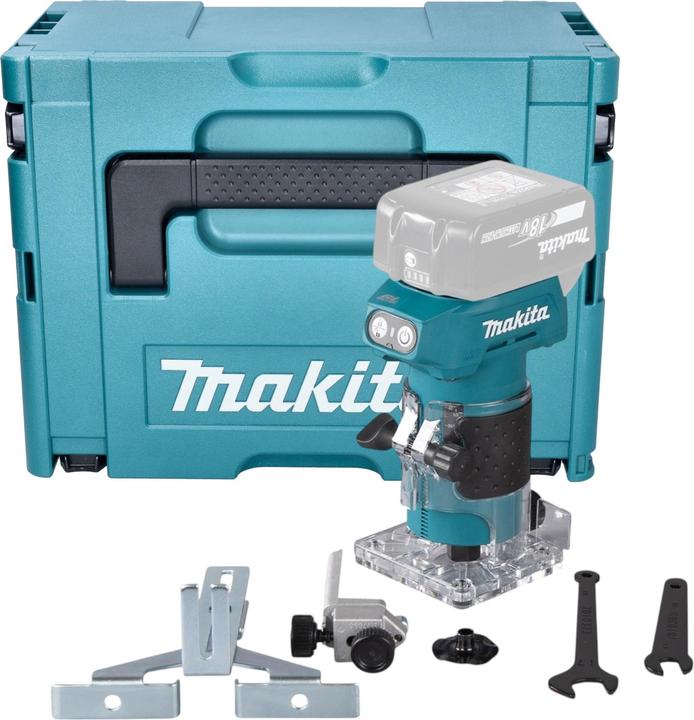 Makita DRT 52 ZJ Akku Kantenfräse 18 V 6 mm Brushless + Makpac - ohne Akku, ohne Ladegerät