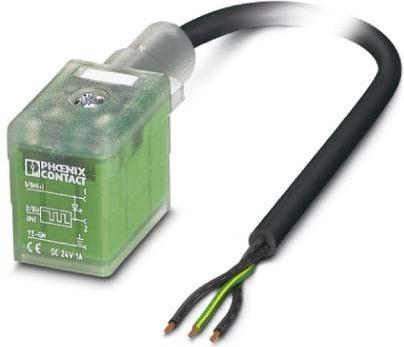 Actual product image Phoenix Contact Valve connector with molded cable 1401339 Black SAC-3P-10,0-PUR/B-1L-R-ES Content: 1 pc.
