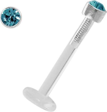 Produktbild Bijouteria Piercing für Lippe/Tragus (Bioplast, Silber 925, Swarovski Kristall)