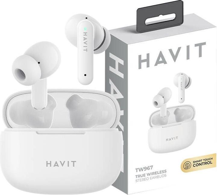 Actual product image Havit TW967 TWS earphones (white) (5 h, Cable)
