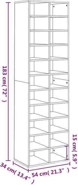 Immagine prodotto VidaXL Gianna (54 x 34 x 183 cm)