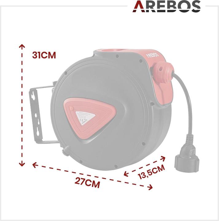 Produktbild Arebos Automatischer Kabelaufroller (20 m, 1.50 mm²)