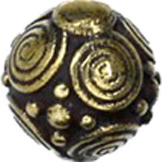 Actual product image Star Piercing Gold-plated swirl dotted ball (Brass, Surgical steel 316L)