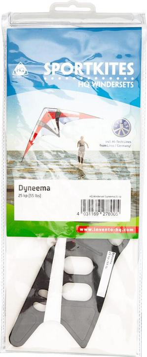 Image du produit Invento Set 2 lignes Dyneema 25 kp 2x20 m, lignes blanches, sur plaquettte de rangement noir