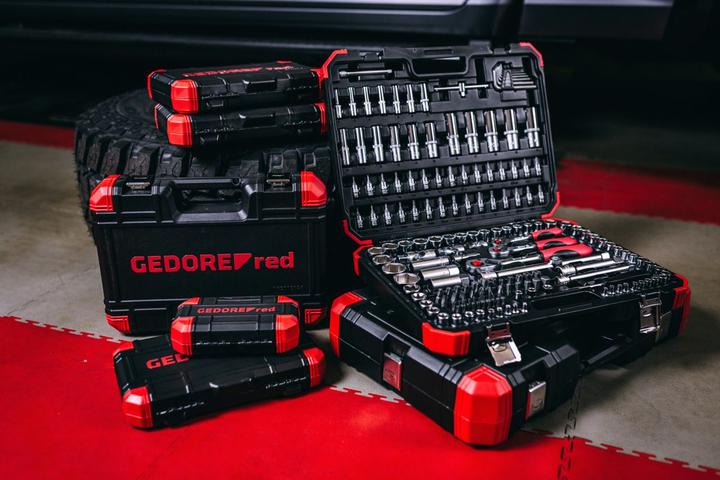 Produktbild Gedore Red red Steckschlüsselsatz, 172-teilig, Mit Umschaltknarre, Ratschen, Steckschlüssel und Bitsatz (20 mm, 10 mm, 8 mm, 9 mm, 30 mm, 27 mm, 15 mm, 25 mm)