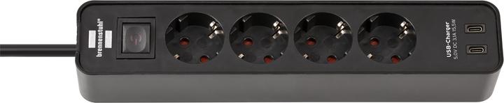 Produktbild Brennenstuhl 1153240106 Steckdosenleiste mit Schalter Schwarz Schutzkontakt 1 S (4 x, CEE 7/3, 1.50 m)