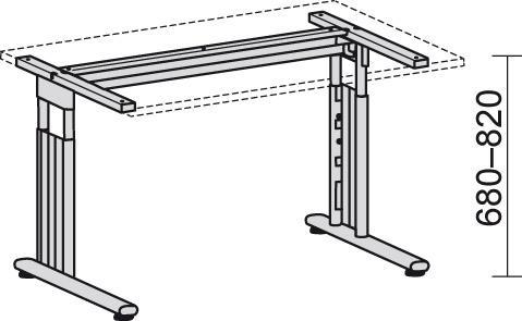 Produktbild Geramöbel Schreibtisch C Flex Licht 800x800x680-820 grau/Sil.