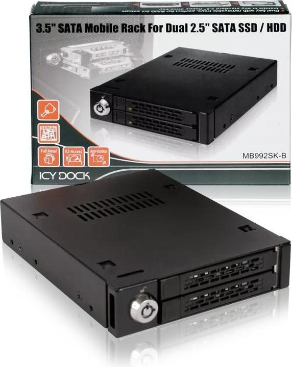 Produktbild Icy Dock Wechselrahmen 2x 2.5" MB992SK-B
