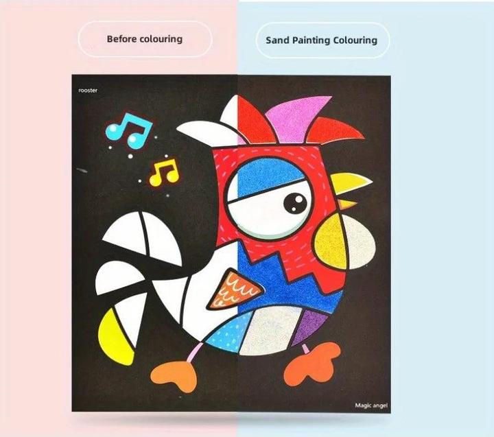 Activity Board Sandmalerei Kinder farbigen Sand Baby Handmade Diy Produktion, Kratzen Kunst Sandmalerei Set