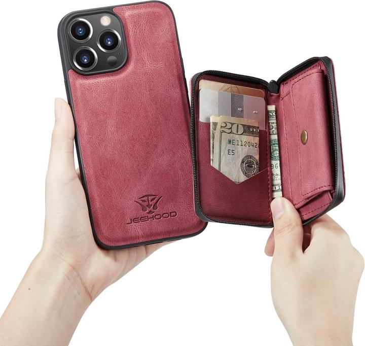 Produktbild Cover-Discount iPhone 14 Pro - Hülle mit Kreditkarten Etui rot (Apple iPhone 14 Pro)