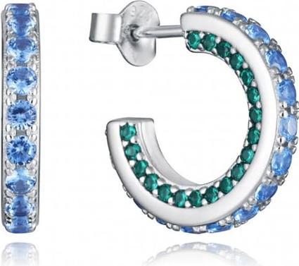 Actual product image Viceroy Silver hoop earrings with zircons Elegant 9127E000-39
