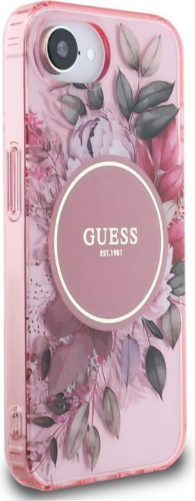 Actual product image Guess Case IML Flowers MagSafe for iPhone 16e pink (Apple iPhone 16e)