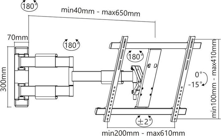 Image du produit Xantron Ultra-mince Slimline-A-466-B (Mur, 60", 30 kg)