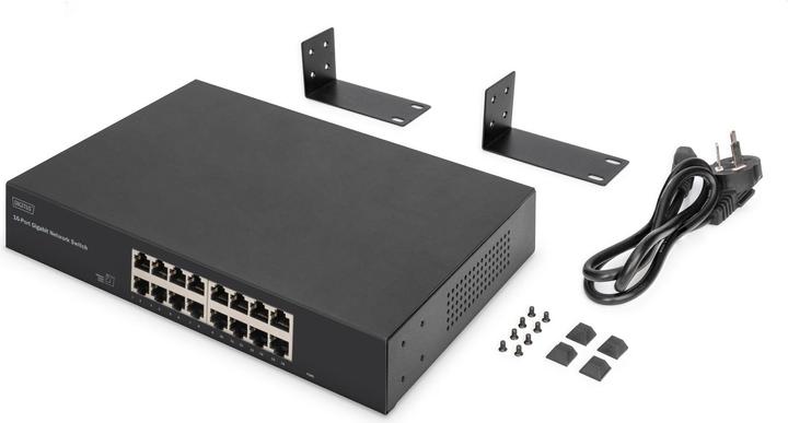 Actual product image Digitus 16-Port Gigabit Switch, 19 inch, Unmanaged (16 Ports)