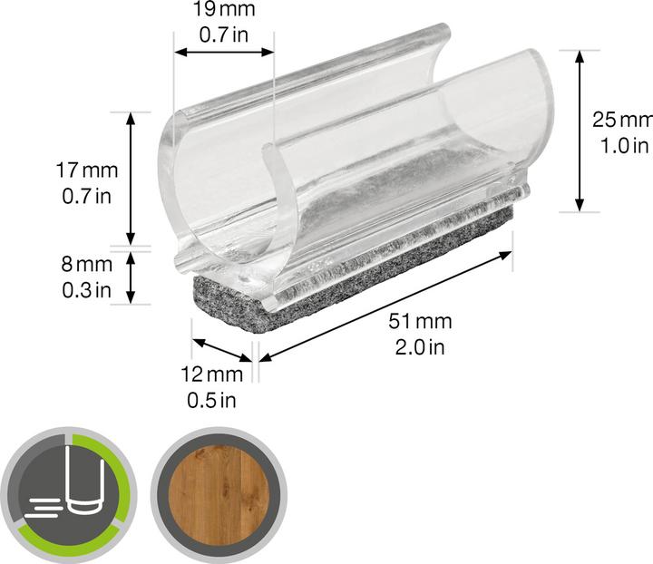 Image du produit Wagner System Klemmschalengleiter (Planeurs en feutre, 4 pièce(s))