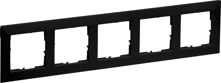 Actual product image Legrand SEANO 5-gang frame in 765375 in the colour black lacquered