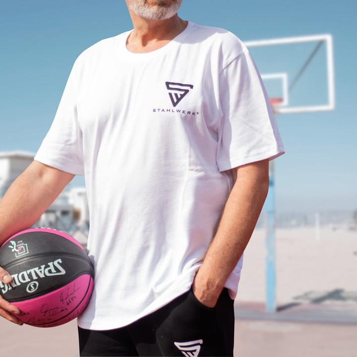 Image du produit Stahlwerk T-shirt Blanc Taille L Chemise à manches courtes avec logo imprimé 100% coton (L)