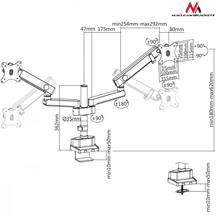 Actual product image Maclean MC-812 (Table, 32")
