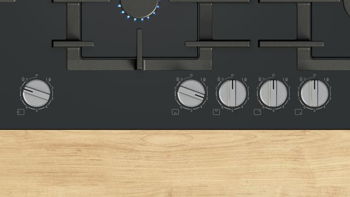 Actual product image Bosch Hausgeräte Bosch Serie 6 PPM9A6I40 Kochfeld Schwarz Integriert 90 cm Gaskochfeld 5 Zone(n)
