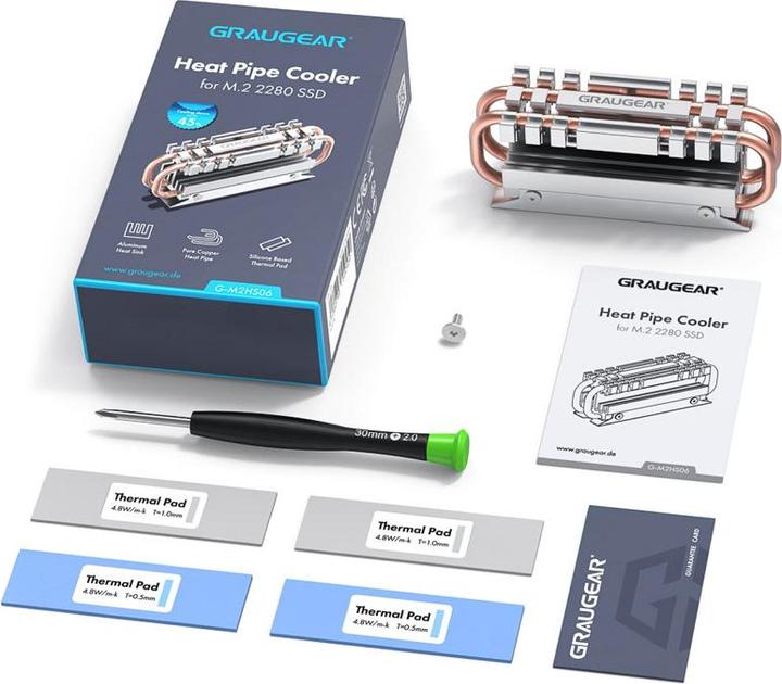 Produktbild Graugear Heatpipe Kühler M.2 2280 SSD
