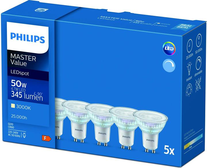 Philips Professional Meester (GU10, 4.70 W, 345 lm, 1 x, F)